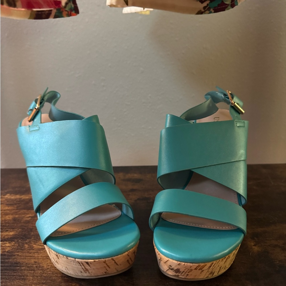 Allegra K Blue Wedge Sandals